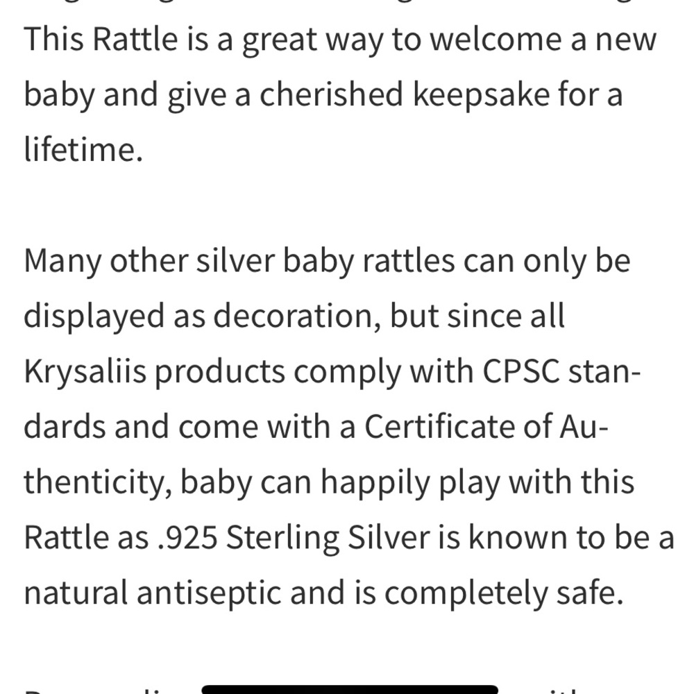Kryseliis Silver Teether Rattle - Picture 4 of 7